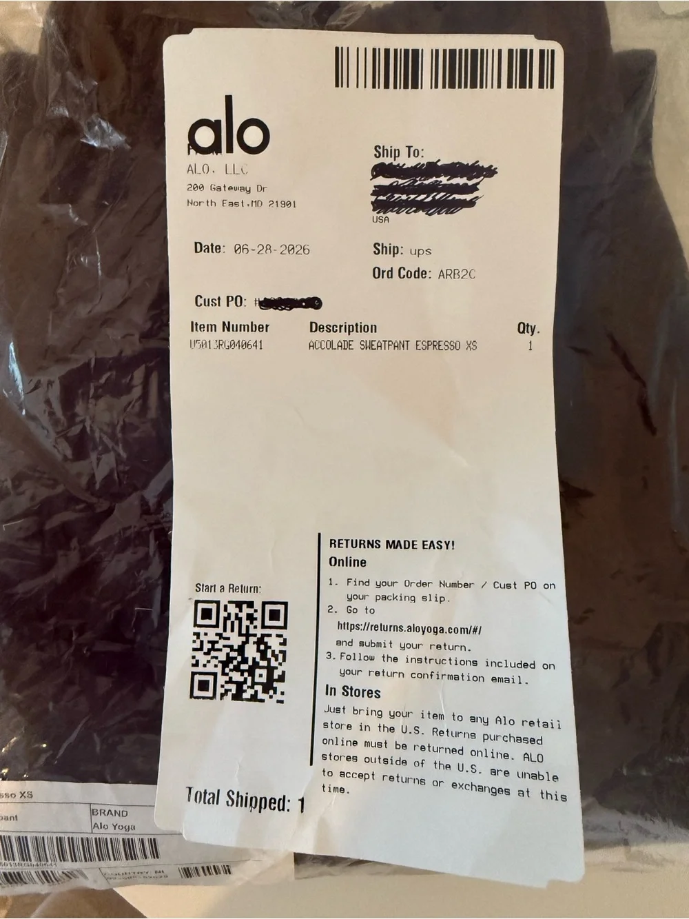 ALO Yoga Accolade Sweatpants Jogger Espresso Brown XS XSmall NWT New